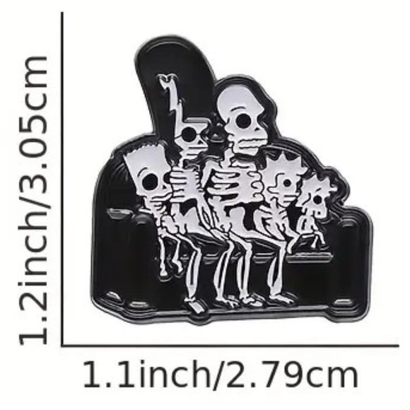 The Simpsons Pin Skeleton X Ray Enamel Tv Cartoon Black Metal Brooch Funny NEW - Picture 5 of 5